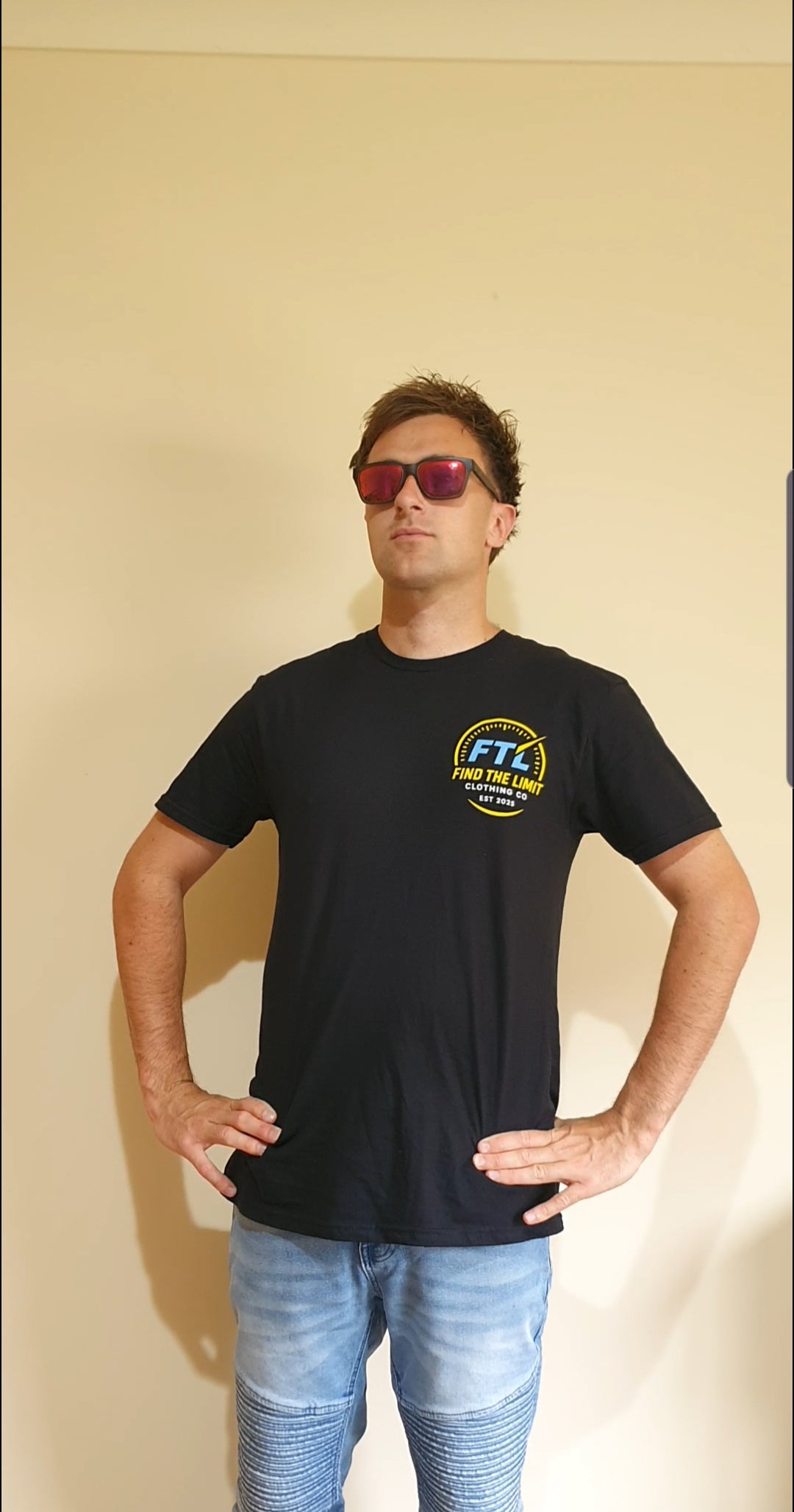 Original Crew T, Yellow, Blue, White